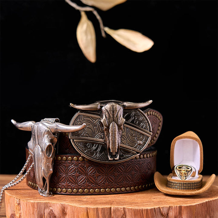 Western Cow DIY versteckte Messer Gürtelschnalle mit Bull Ring Bundle Set