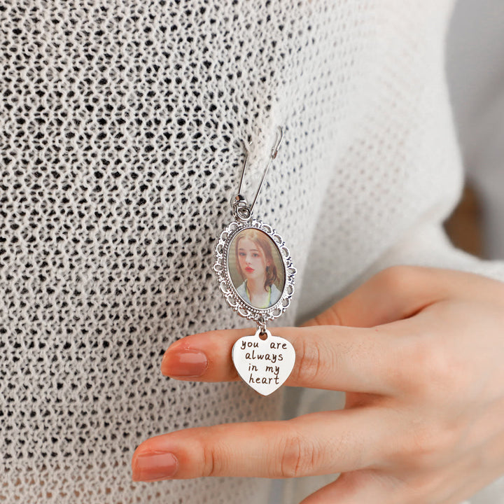 Personalisieren Sie Ihre Fotos Brosche mit warmem Geschenk zur Hochzeit
