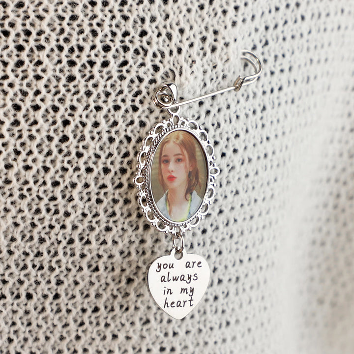Personalisieren Sie Ihre Fotos Brosche mit warmem Geschenk zur Hochzeit