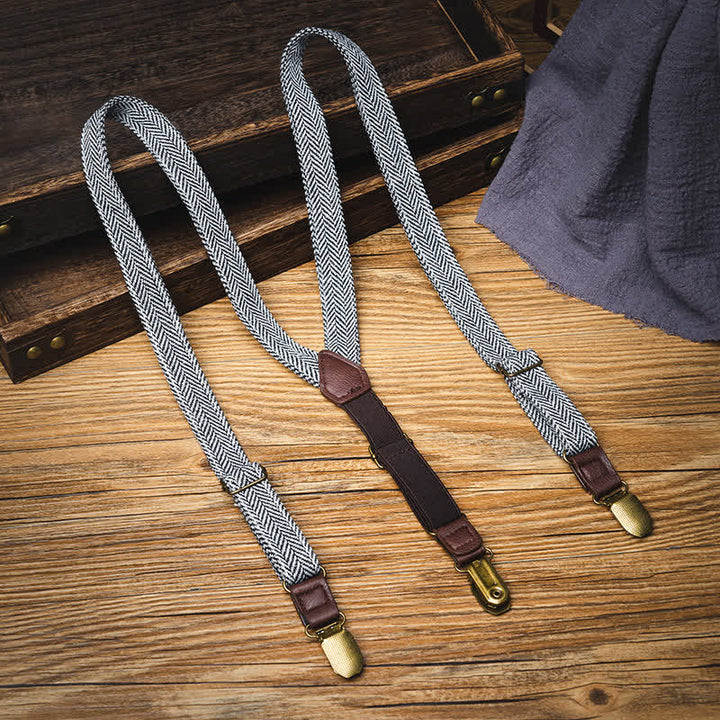 Elastischer Hosenträger im britischen Vintage-Stil mit Fischgrätenmuster für Kinder