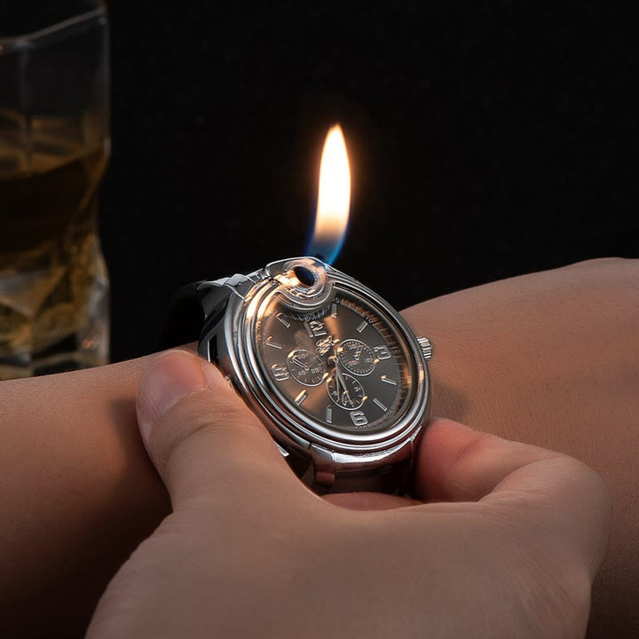 Luxuriöses nachfüllbares Butanfeuerzeug in Armbanduhrform