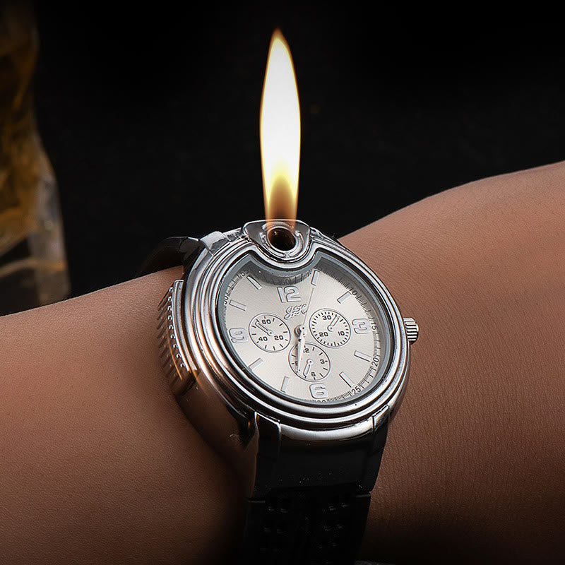 Luxuriöses nachfüllbares Butanfeuerzeug in Armbanduhrform