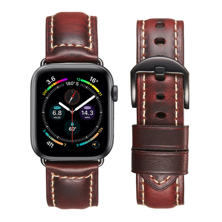 Klassisches Vintage-Uhrenarmband aus Ölwachsleder