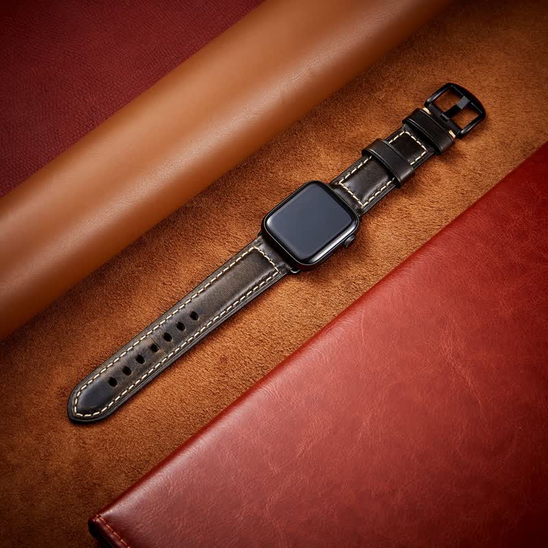 Klassisches Vintage-Uhrenarmband aus Ölwachsleder