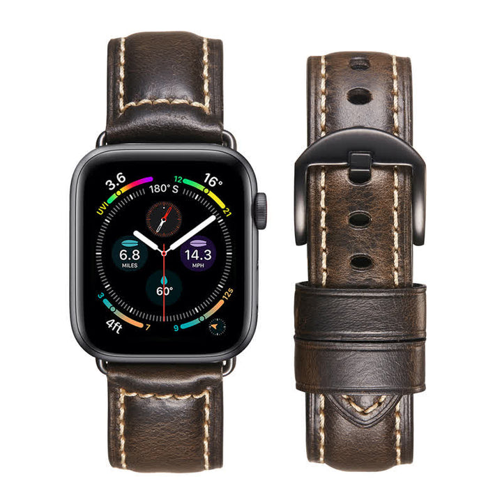 Klassisches Vintage-Uhrenarmband aus Ölwachsleder
