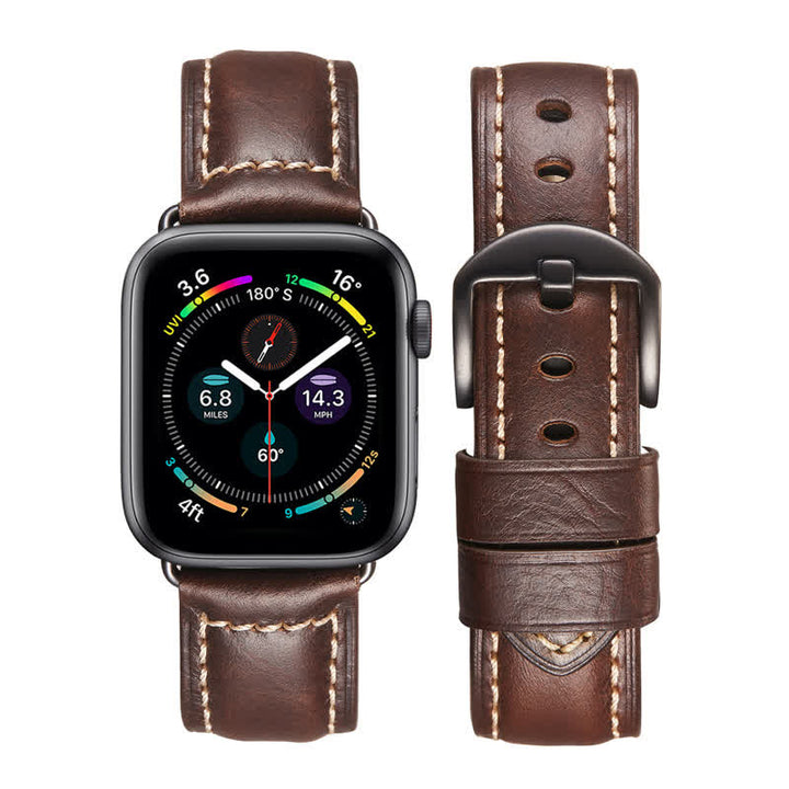 Klassisches Vintage-Uhrenarmband aus Ölwachsleder