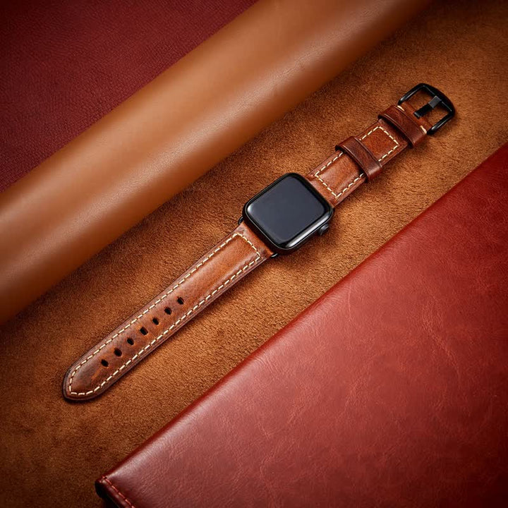 Klassisches Vintage-Uhrenarmband aus Ölwachsleder