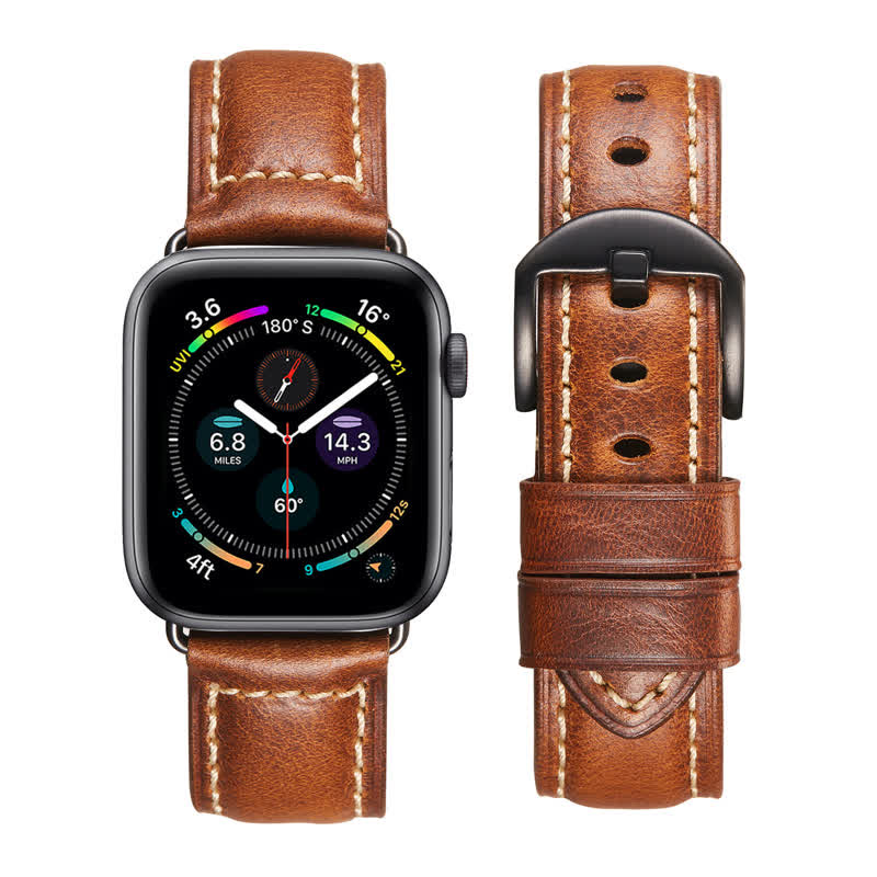 Klassisches Vintage-Uhrenarmband aus Ölwachsleder