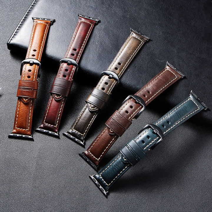 Klassisches Vintage-Uhrenarmband aus Ölwachsleder