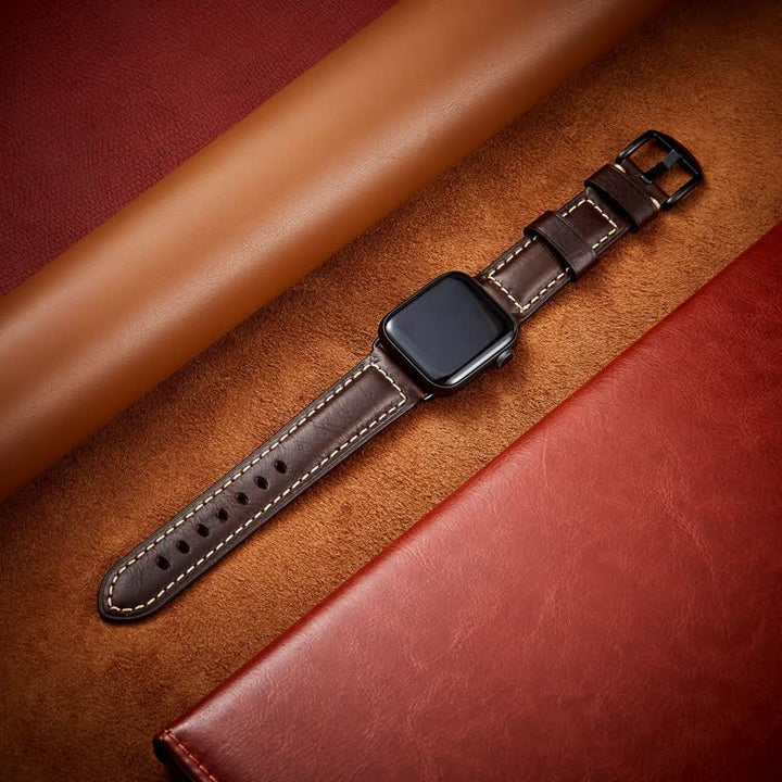 Klassisches Vintage-Uhrenarmband aus Ölwachsleder