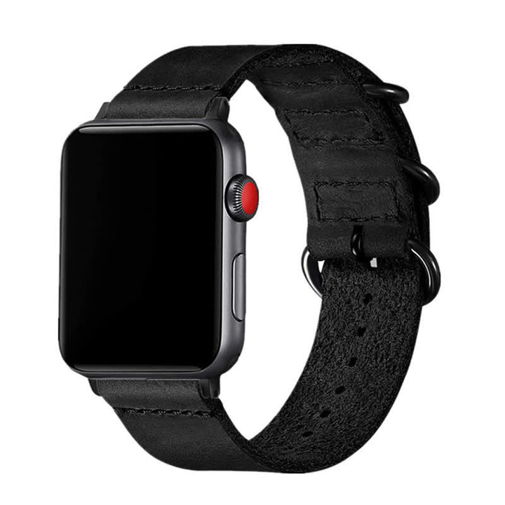 Einzigartiges Uhrenarmband aus echtem Leder mit drei Ringen