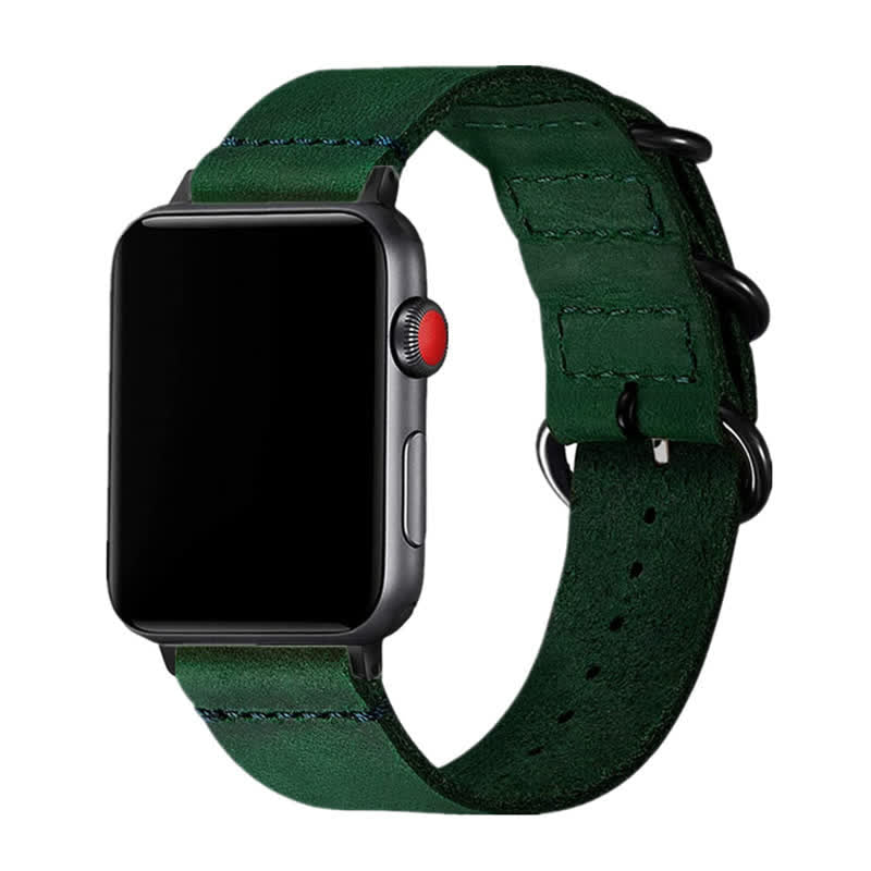 Einzigartiges Uhrenarmband aus echtem Leder mit drei Ringen