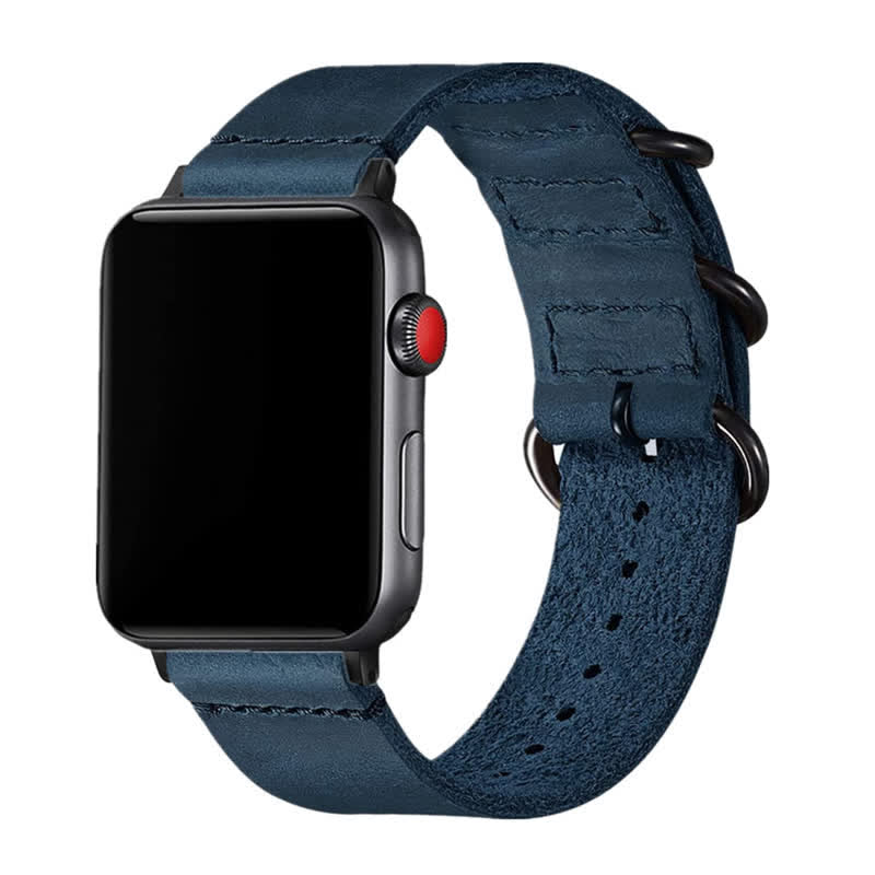 Einzigartiges Uhrenarmband aus echtem Leder mit drei Ringen