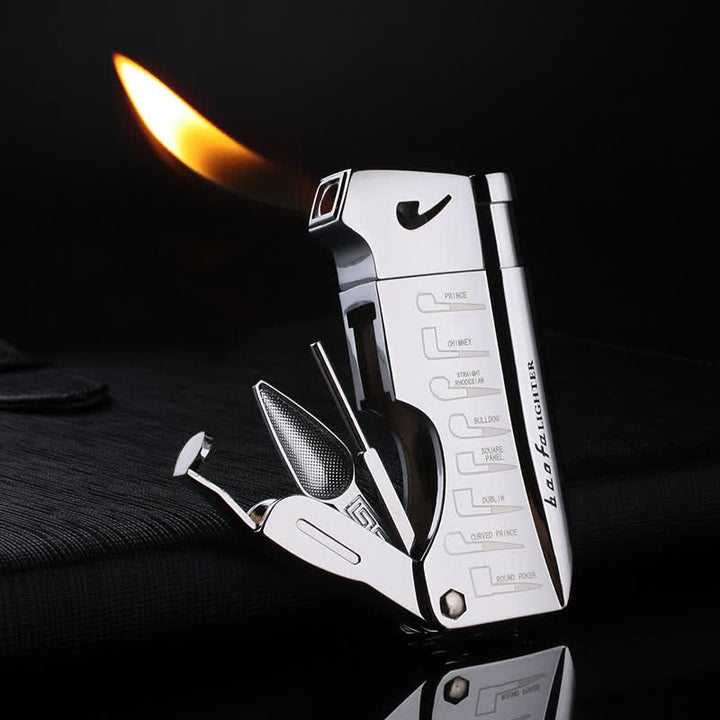 4 in 1 Pfeife Spezialwerkzeuge Oblique Fire Nachfüllbares Butanfeuerzeug