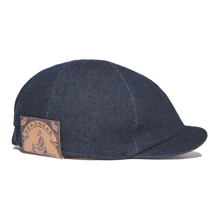 Streeetwear Denim-Baskenmütze mit achteckiger Krempe und achteckiger Krempe für Herren