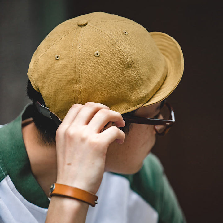 Lässige, achteckige Newsboy-Baskenmütze aus Denim mit kurzer Krempe für Herren