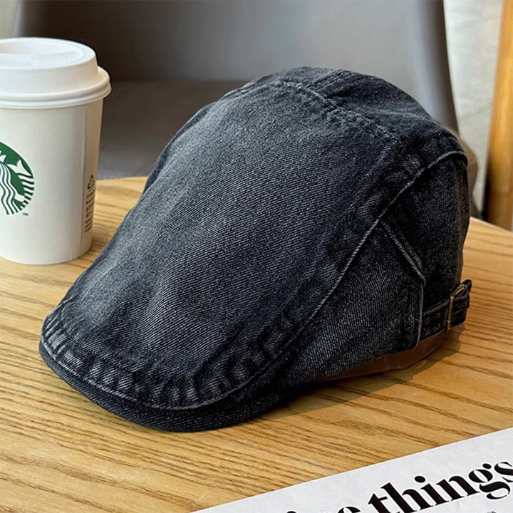 Klassische verstellbare Schiebermütze aus Denim mit Baskenmütze