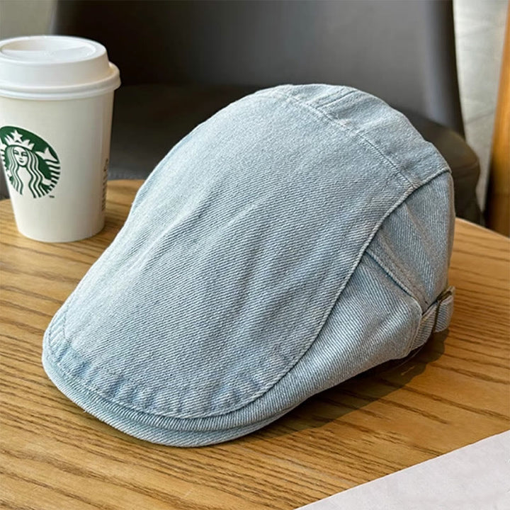 Klassische verstellbare Schiebermütze aus Denim mit Baskenmütze
