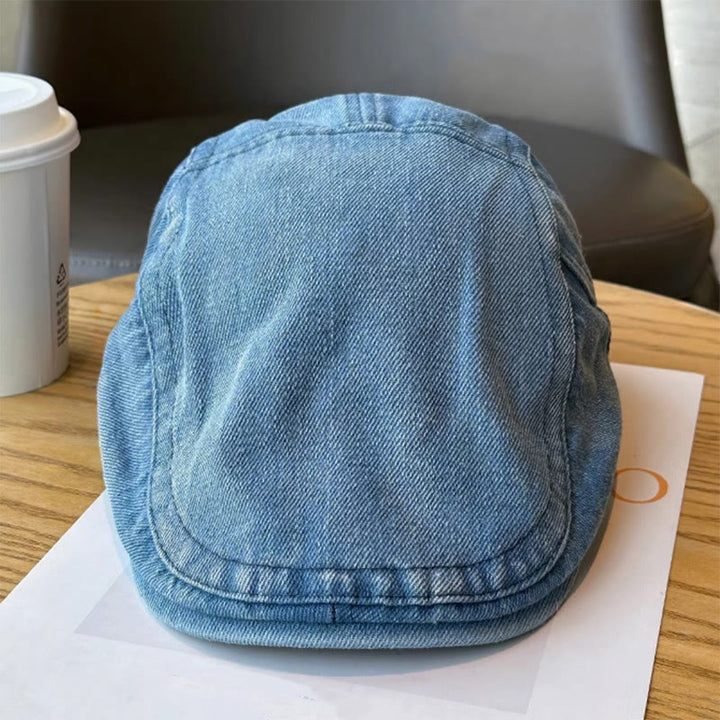 Klassische verstellbare Schiebermütze aus Denim mit Baskenmütze