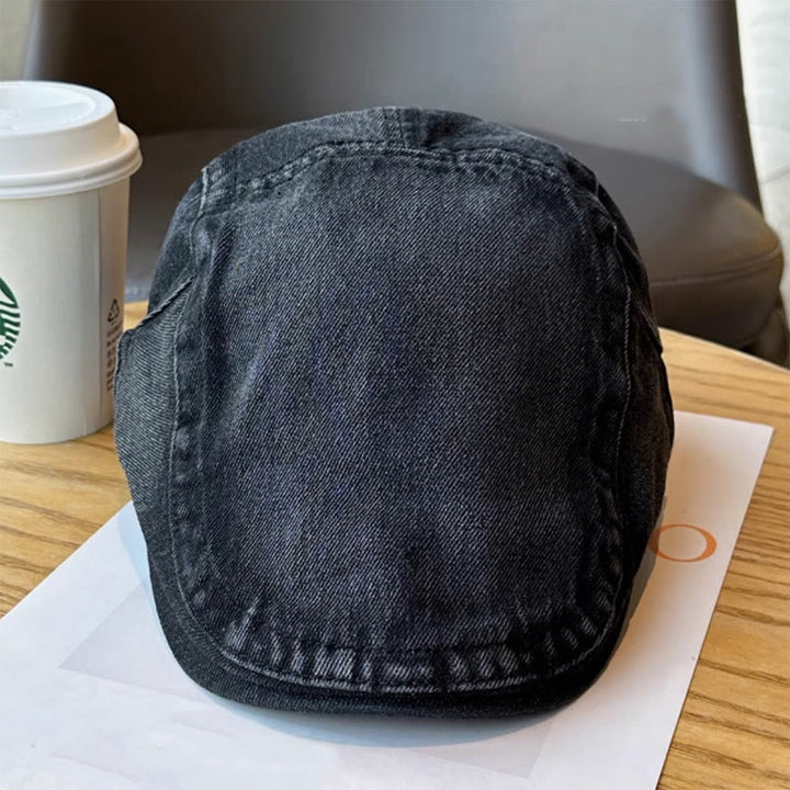 Klassische verstellbare Schiebermütze aus Denim mit Baskenmütze