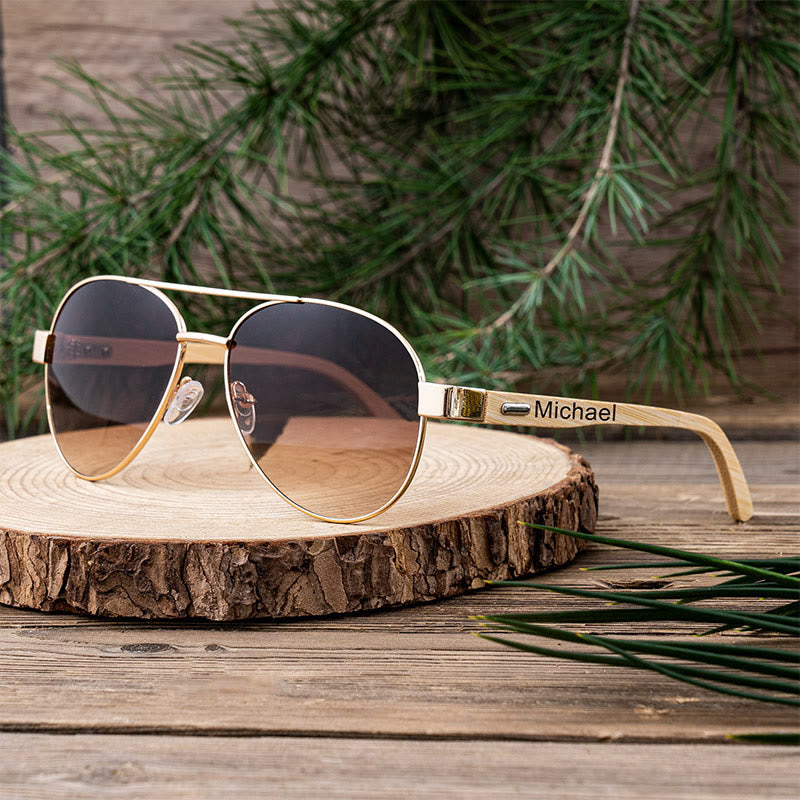 Outdoor Sonnenbrille benutzerdefinierte Name Holzetui