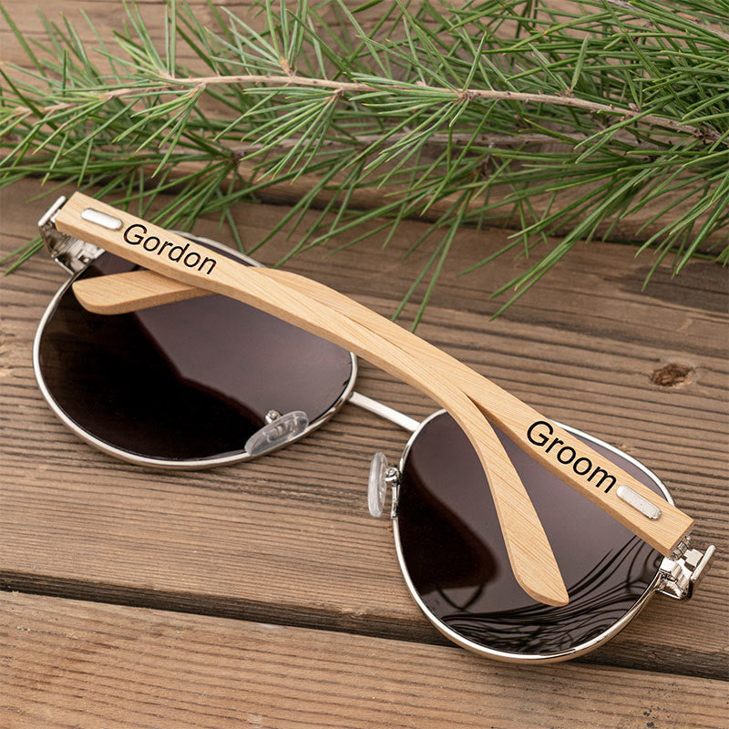 Outdoor Sonnenbrille benutzerdefinierte Name Holzetui