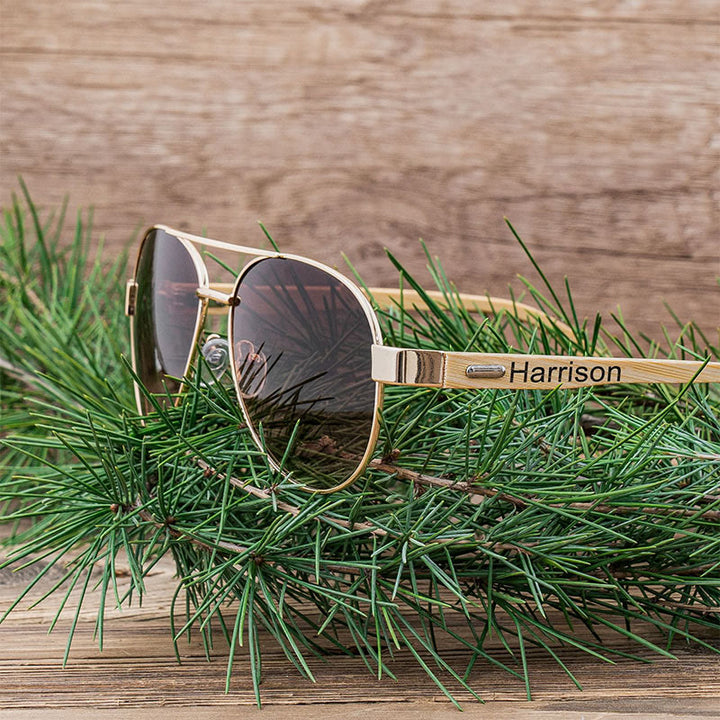 Outdoor Sonnenbrille benutzerdefinierte Name Holzetui