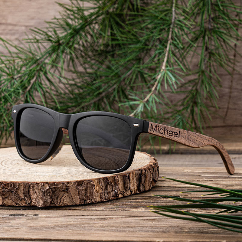 Sonnenschirm Spiegel Sonnenbrille benutzerdefinierte Name Holzetui