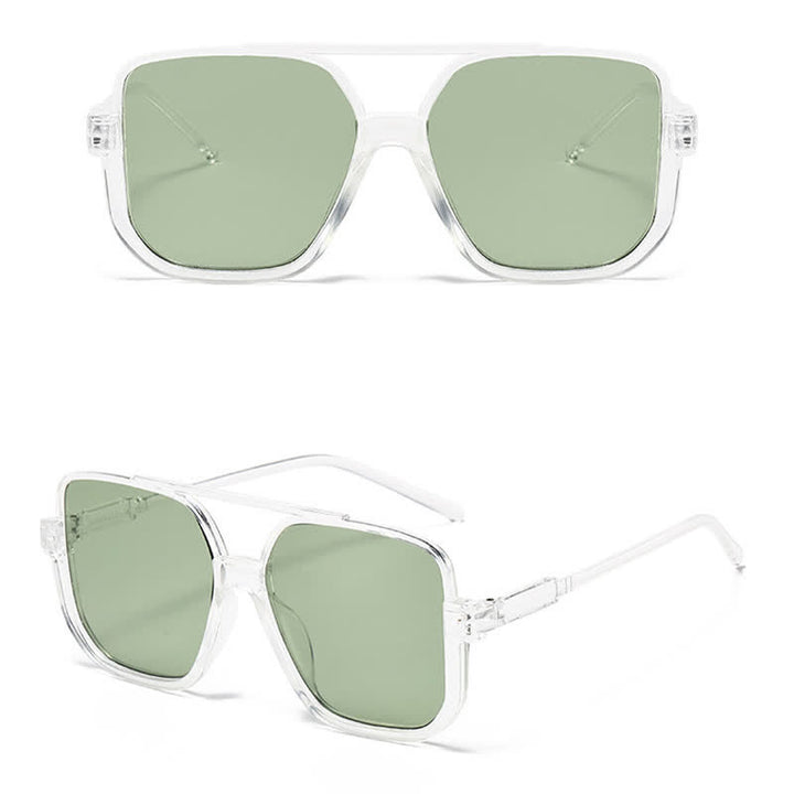 Übergroße Sonnenbrille mit quadratischem Rahmen und Sonnenschutz
