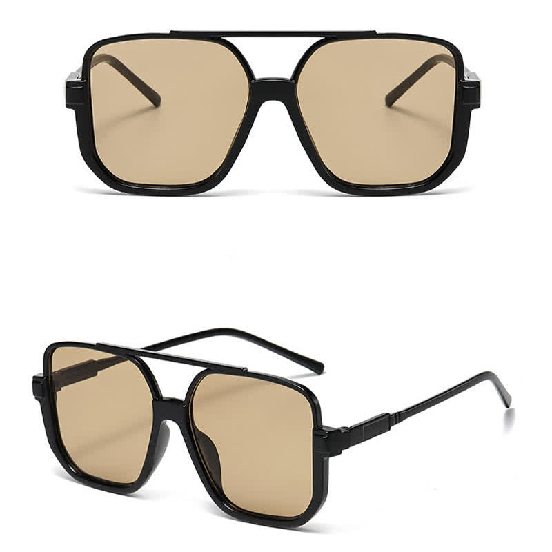 Übergroße Sonnenbrille mit quadratischem Rahmen und Sonnenschutz