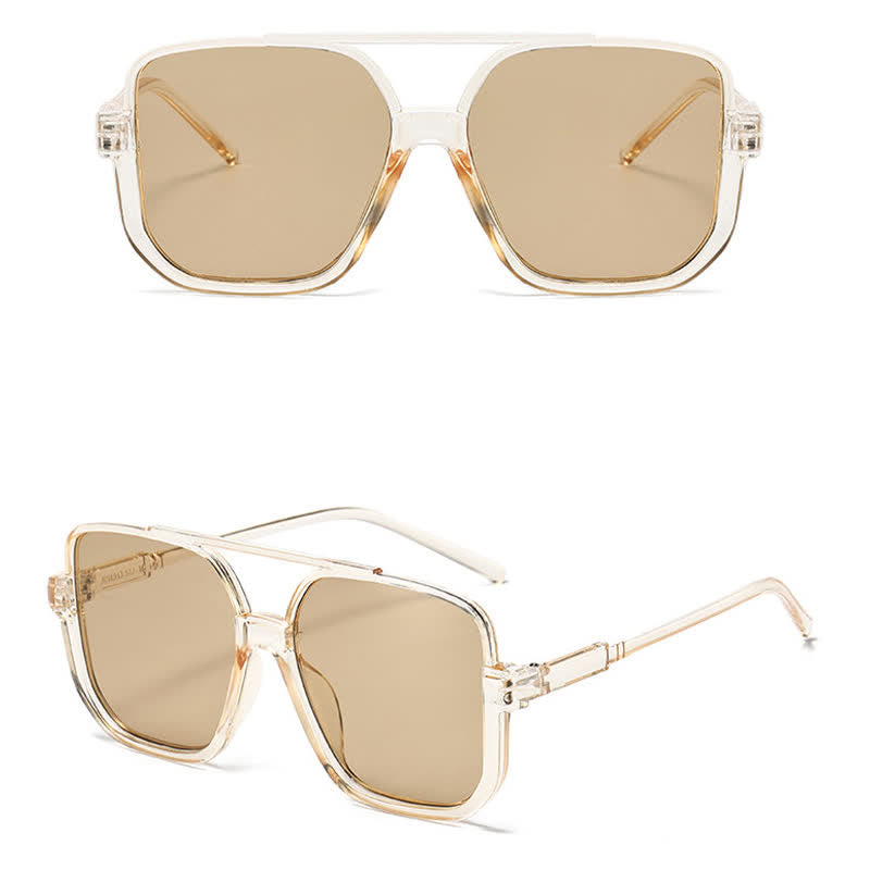 Übergroße Sonnenbrille mit quadratischem Rahmen und Sonnenschutz