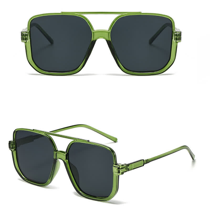 Übergroße Sonnenbrille mit quadratischem Rahmen und Sonnenschutz