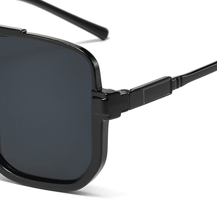 Übergroße Sonnenbrille mit quadratischem Rahmen und Sonnenschutz