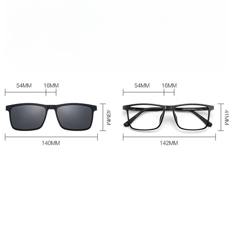 3-teilige Sonnenbrille mit magnetischen Clip-On-Objektiven und Brillenrahmen