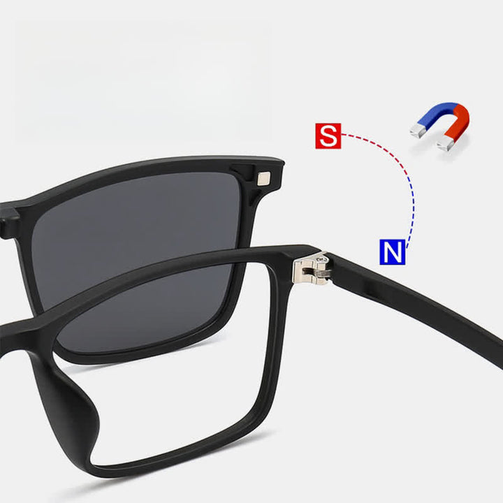 3-teilige Sonnenbrille mit magnetischen Clip-On-Objektiven und Brillenrahmen