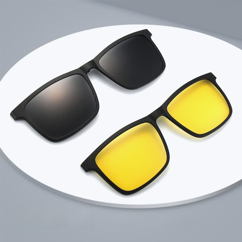 3-teilige Sonnenbrille mit magnetischen Clip-On-Objektiven und Brillenrahmen
