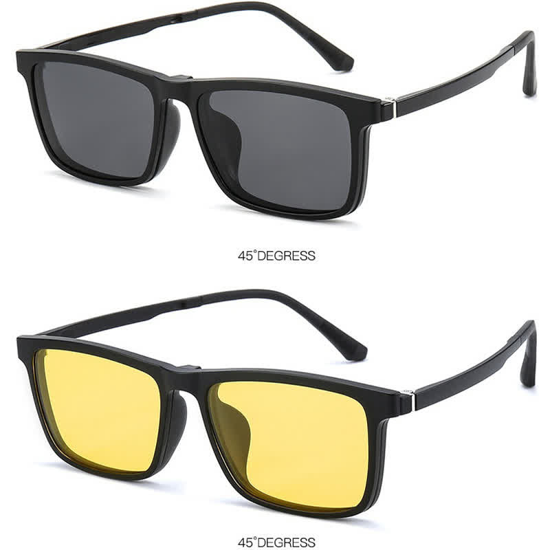 3-teilige Sonnenbrille mit magnetischen Clip-On-Objektiven und Brillenrahmen