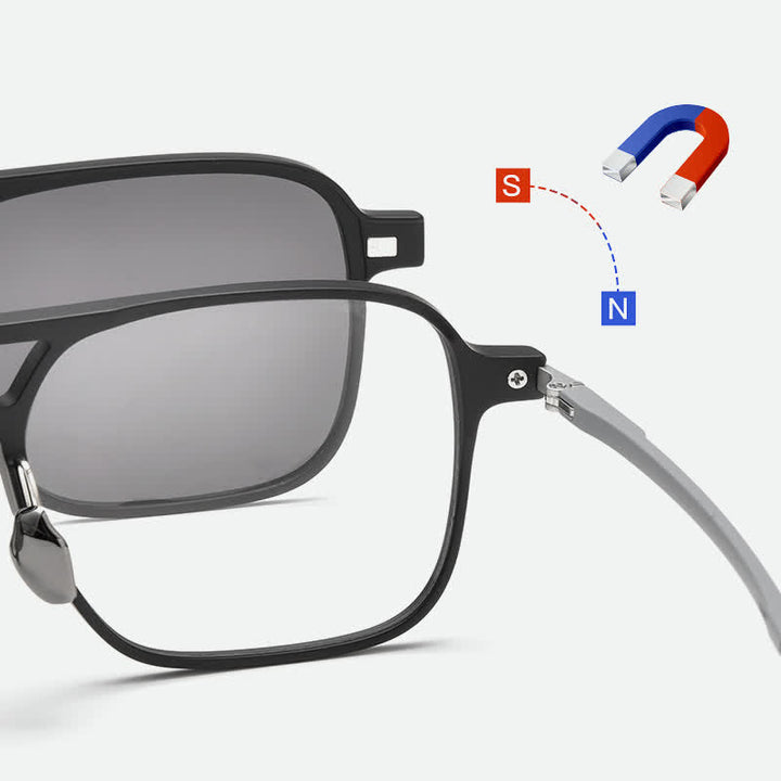 3-teilige kreative magnetische Clip-on-Linse & Brillenrahmen Sonnenbrille