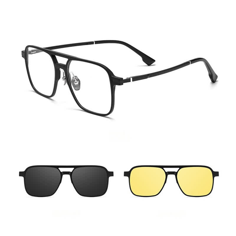3-teilige kreative magnetische Clip-on-Linse & Brillenrahmen Sonnenbrille
