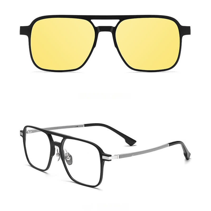 3-teilige kreative magnetische Clip-on-Linse & Brillenrahmen Sonnenbrille