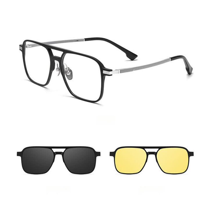 3-teilige kreative magnetische Clip-on-Linse & Brillenrahmen Sonnenbrille