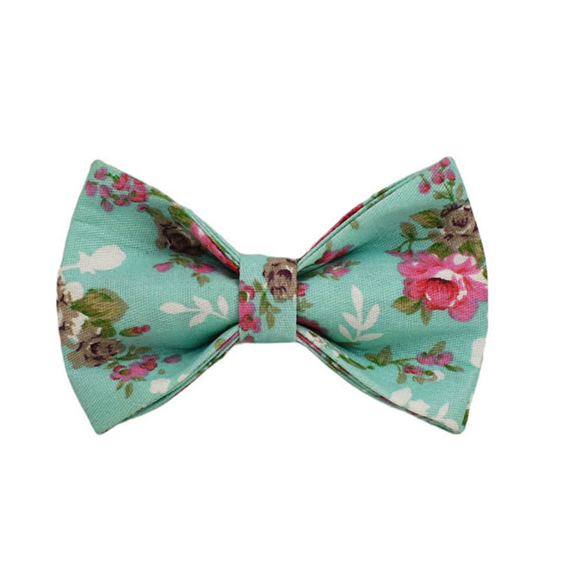 Florales Hunde- und Katzenhalsband mit verstellbarer Fliege und Hundegeschirr-Leine