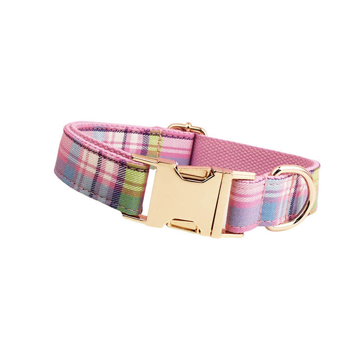 Farbe Plaid Hund Katze Einstellbare Fliege Kragen Hund Geschirr Leine Set