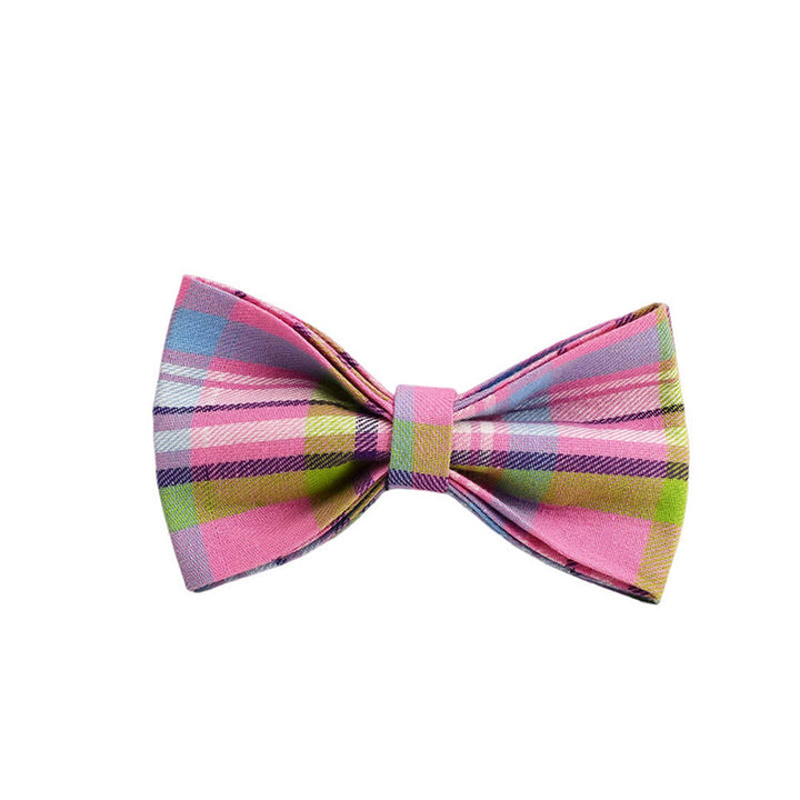 Farbe Plaid Hund Katze Einstellbare Fliege Kragen Hund Geschirr Leine Set