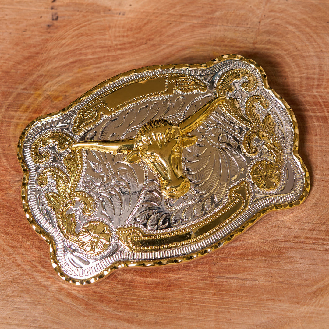 Gold Bullenkopf DIY Western Cowboy Schnalle Ledergürtel - image 2