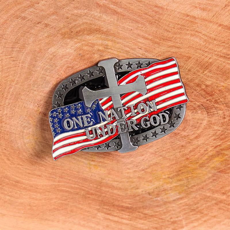 One Nation Under God DIY Western-Ledergürtel mit Schnalle