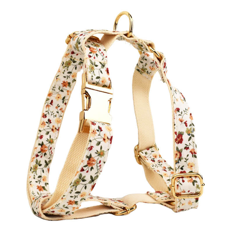 Floral Pet Verstellbares Hundehalsband mit Fliege und Leine