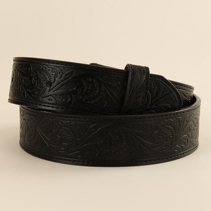 Western Flower Embroidered DIY Ledergürtelband ohne Gürtelschnalle