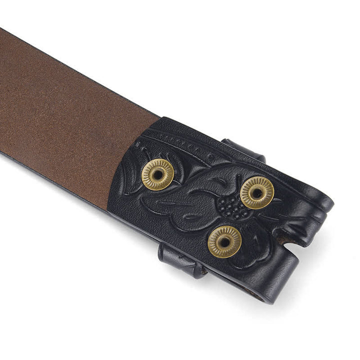 Punk-Blumenprägung DIY-Ledergürtelband ohne Gürtelschnalle - image 8