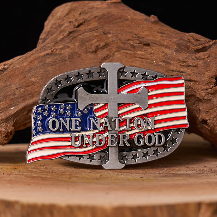 One Nation Under God DIY Western-Ledergürtel mit Schnalle